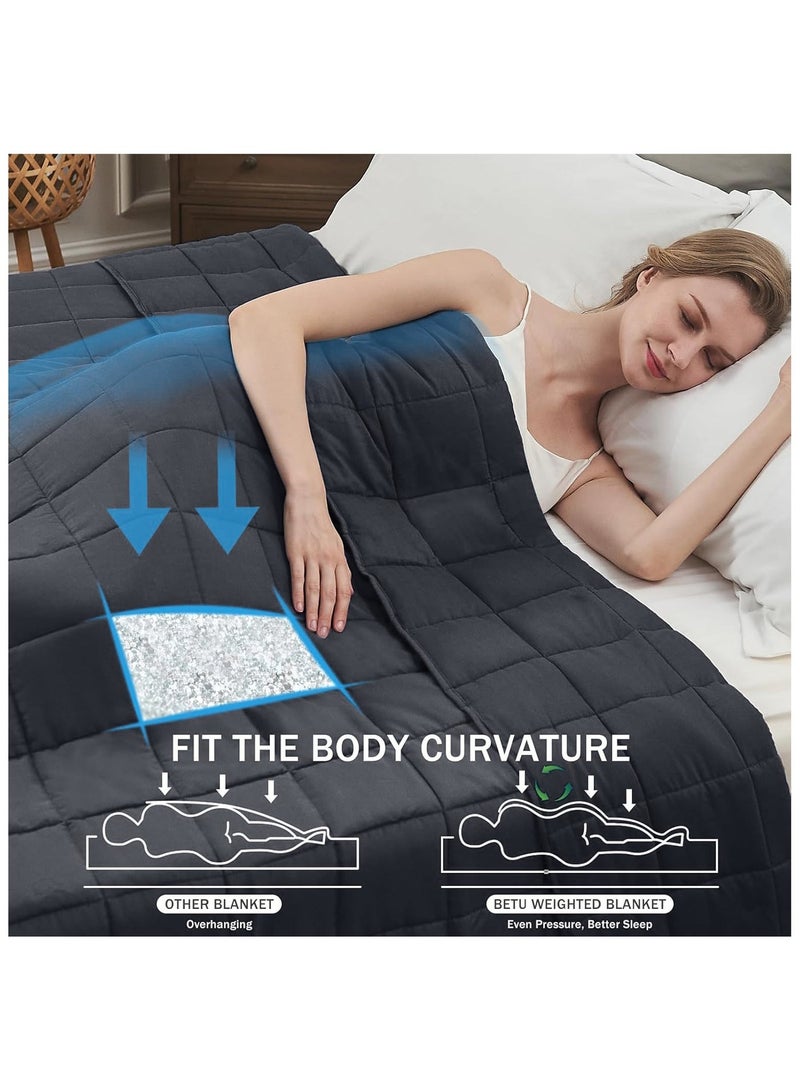 Fabienne Weighted Blanket 15lbs Single Size Adult Heavy Blanket 60"x80" Anxiety Relief Autism Therapy Insomnia Stress Relief Blanket Dark Grey 6.8Kg 150x200cm - Image 4